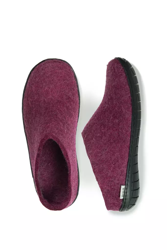 Glerups karpalon punaiset huopatossut matalalla kannalla ja kumipohjalla - Huopatossut - 25000 - 1