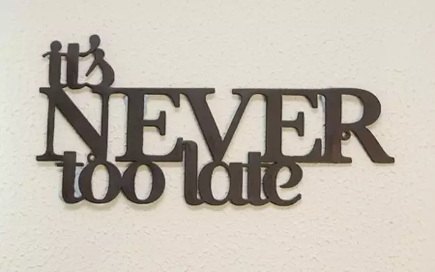 Seinäkoriste It's never too late - Taulut ja kyltit - 6430023435420 - 1