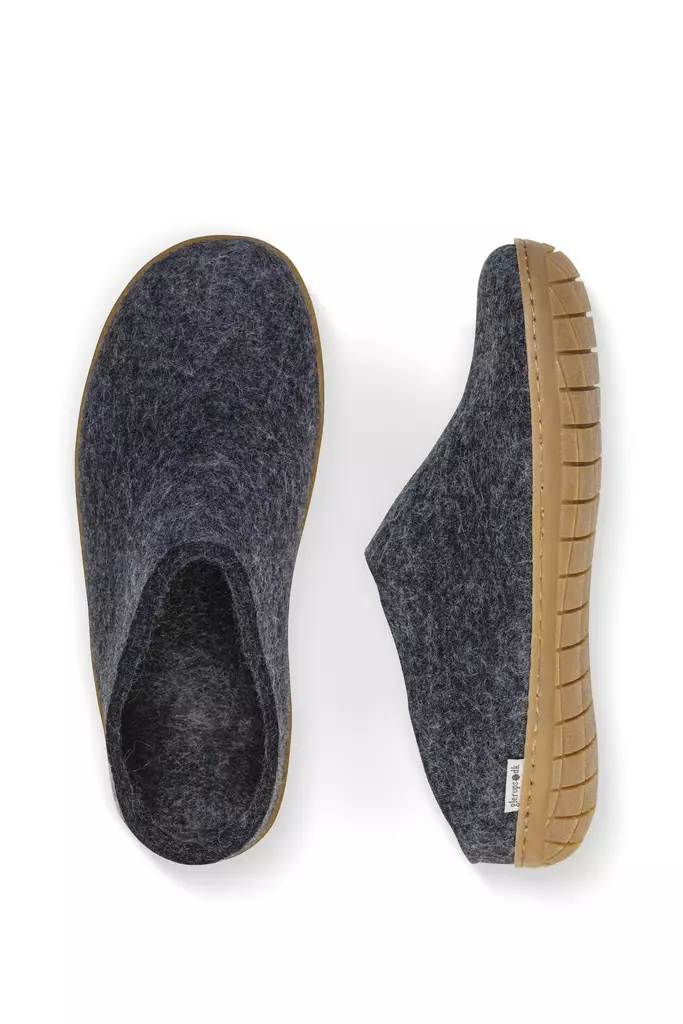 Glerups denim siniset huopatossut matalalla kannalla ja kumipohjalla - Huopatossut - 25001 - 1