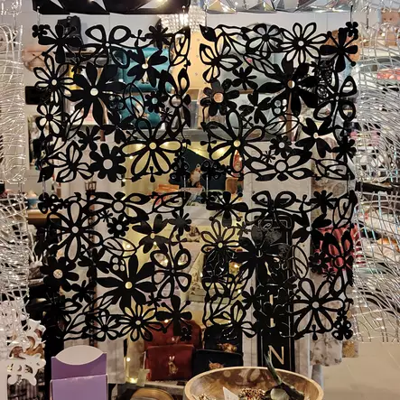 Alice room divider musta (kukat) - Sisustus - 4002942142752 - 2