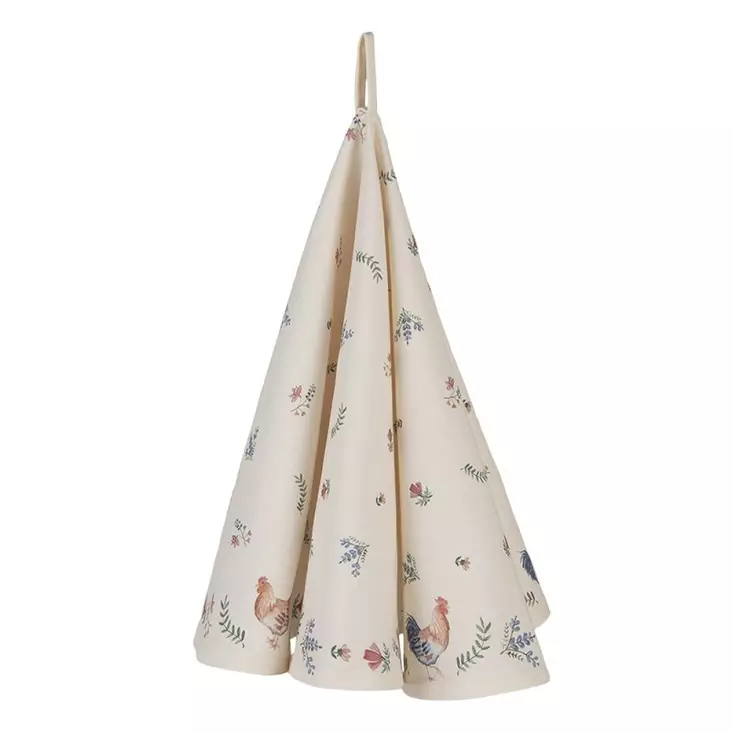 Keittiöpyyhe pyöreä kanat ja kukot - Keittiötekstiilit - 8717459802162 - 1