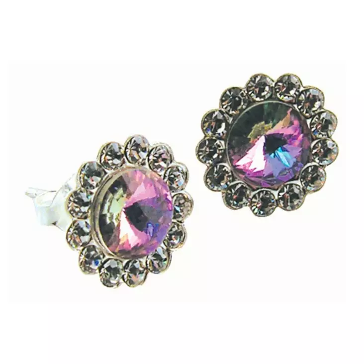 "Rainbow Glamour" nappikorvakoru 925 hop - Korvakorut - 6430063661322 - 1