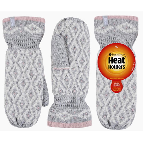 Heat Holders lapaset harmaa-pinkki - Käsineet - 5019041153243 - 1