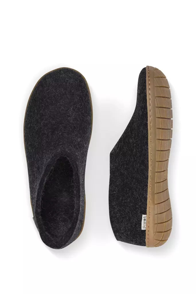 Glerups mustat normaalikantaiset huopatöppöset kumipohjalla - Huopatossut - 25013 - 1