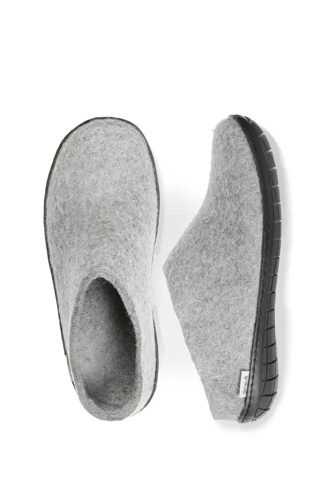 Glerups harmaat huopatöppöset matalalla kannalla ja kumipohjalla - Huopatossut - 25003 - 1