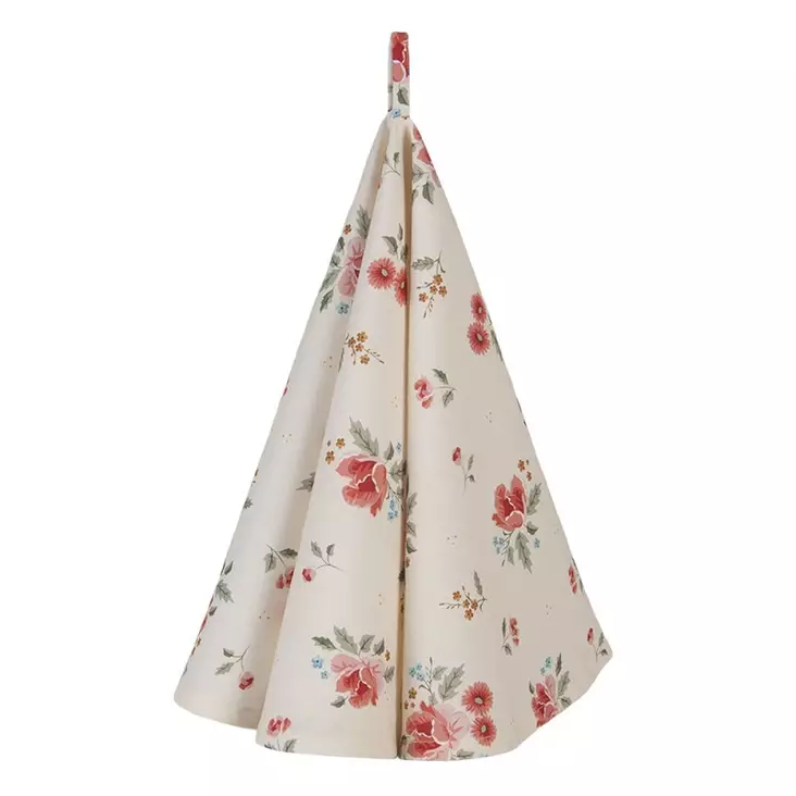 Keittiöpyyhe pyöreä kukat - Keittiötekstiilit - 8717459801974 - 1