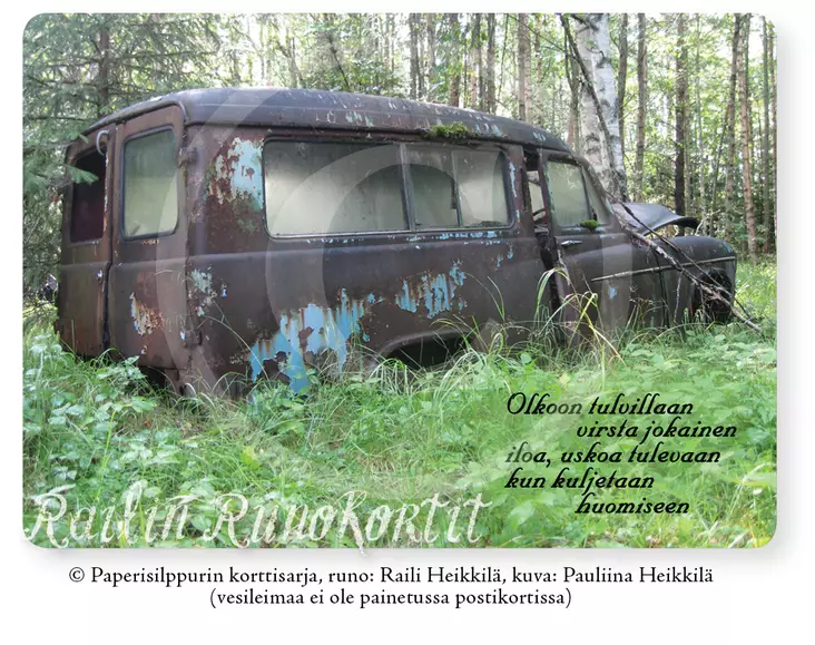 Railin runokortti Muistojen auto - Postikortti - 6430035782925 - 1