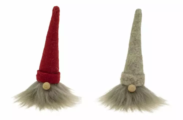 Partatonttu 11 cm, pitkä lakki - Joulukoristeet - 6412740109266 - 1