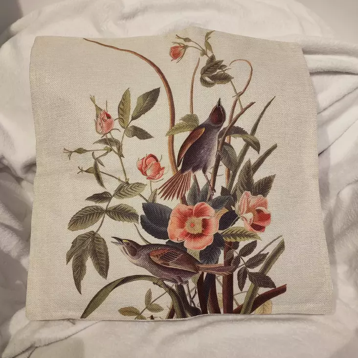 Koristetyynynpäällinen linnut ja ruusut - Tyynyt ja tyynynpäälliset - 8717459777477 - 1