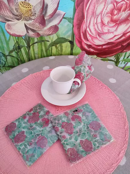 Japanilainen ohut servetti isot ruusut - Servetit - 1100018 - 2