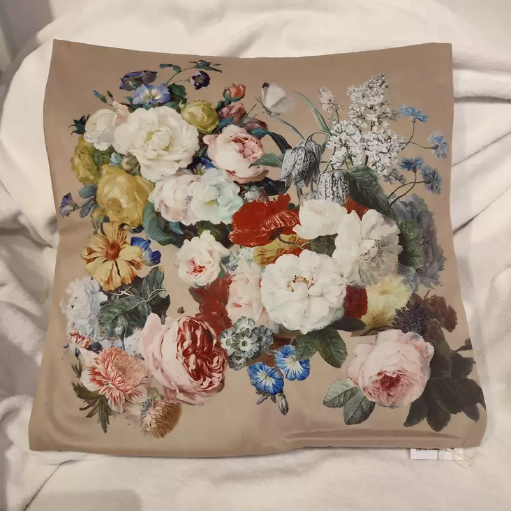 Koristetyynynpäällinen kukat beige - Tyynyt ja tyynynpäälliset - 8717459748798 - 1