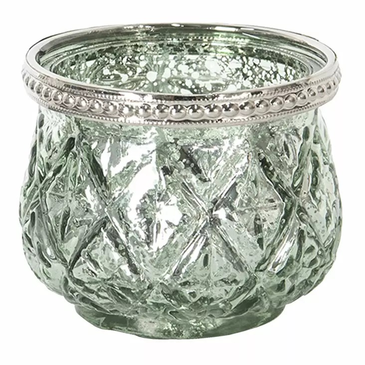 Vihertävä tuikkukippo hop. reunuksella - Kynttilätarvikkeet - 8717459662018 - 1