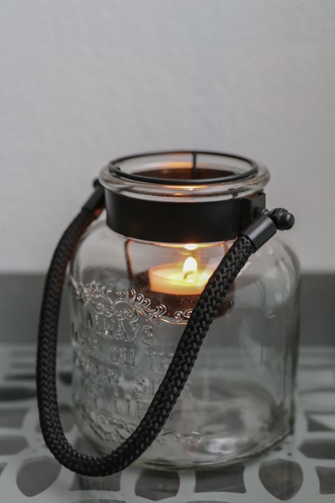 Lasituikkulyhty tekstillä narukahvalla - Lyhdyt ja öljylamput - 6430023438049 - 1