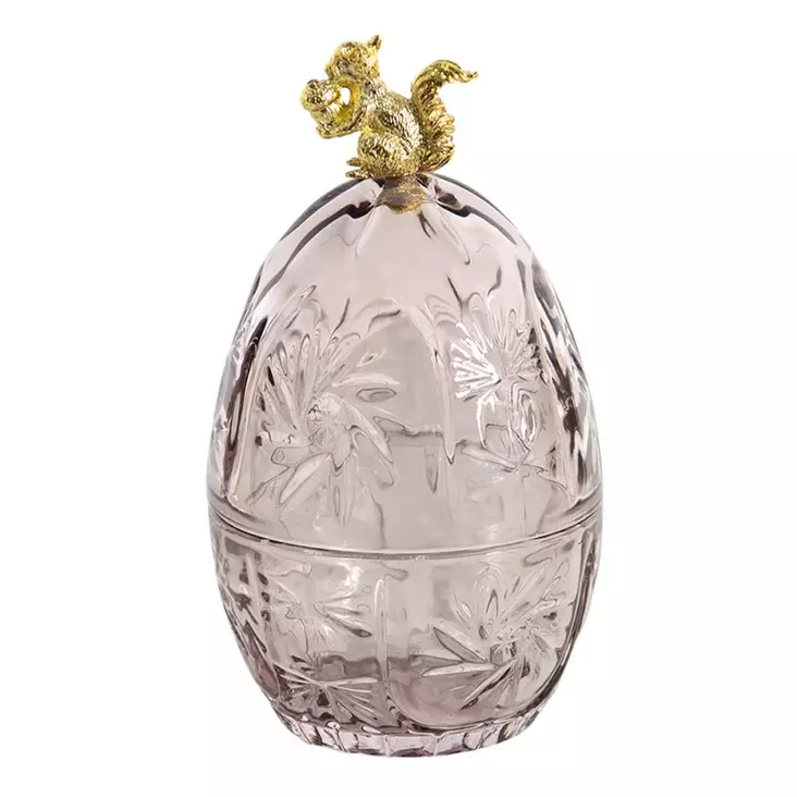 Lila lasikulho ovaali oravalla, avattava - Keittiösäilytys - 8717459812819 - 1